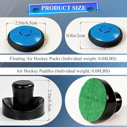 Air Hockey Pushers and Air Hockey Pucks, Indoor Games Goal Handles Paddles Replacement Accessories Set for Game Tables Equipment - color: Rechargeable Black-blue