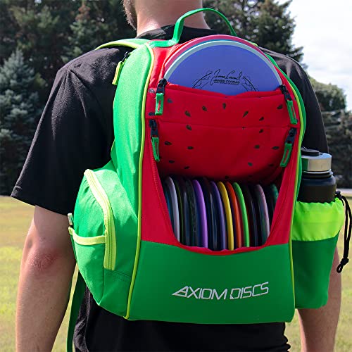 Axiom Discs Shuttle Disc Golf Backpack Bag (Choose Your Style and Color) - color: Watermelon Edition, style: Without Velcro Side Panel