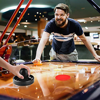 Coopay Air Hockey Pushers and Pucks, Air Hockey Paddles, Goal Handles Paddles Replacement Accessories for Game Tables (4 Striker, 8 Red Puck Pack) - color: Black