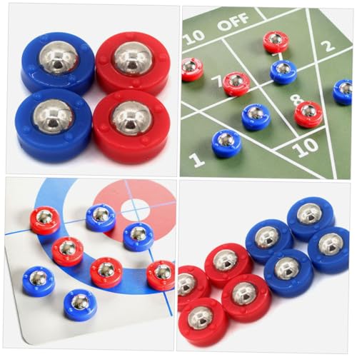 Abaodam 20pcs Tabletop Shuffleboard Game Pucks Set Mini Curling Accessories Sturdy Plastic Indoor Fun for Ages Replacement Parts for Shuffleboard Table