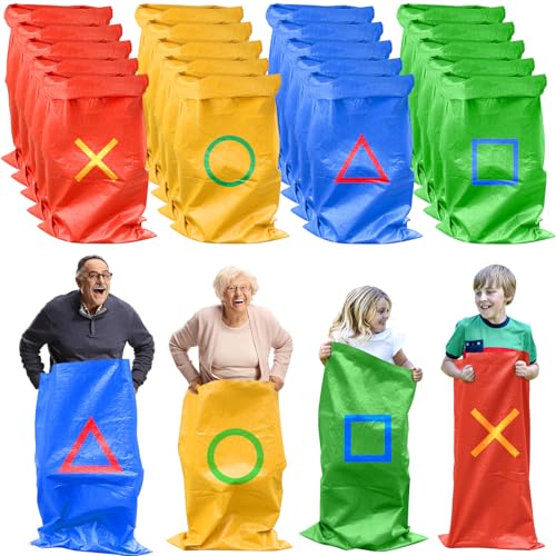 Potato Sack Race Bags, Easter Sack Race Bags for Adults and Kids Outdoor Games Backyard Games Party Birthday Games Carnival Field Day Lawn Family Reunion Games - color: 20 Pieces - 4 Colors