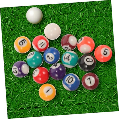 Playset for Kids Billiards Balls Set Mini Pool Table Accessory Training Balls Resin Material Fun for Children
