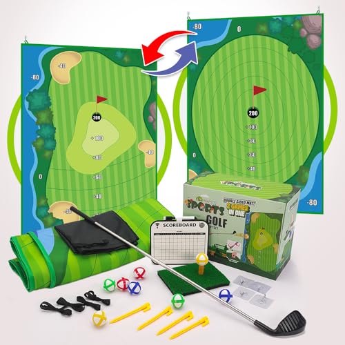 MHM's Ultimate Indoor Golf Chipping Game Mat - Premium Practice Mat - Ideal Golf Simulator for Home Use - style: Indoor Golf Chipping Game