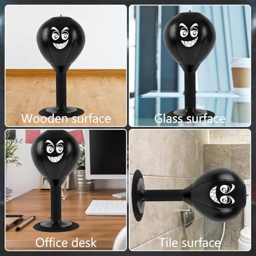 Desktop Punching Bag, Stress Buster with Suction Cup for Office Table and Counters, Heavy Duty Stress Relief Ball, Desk Boxing Punch Ball