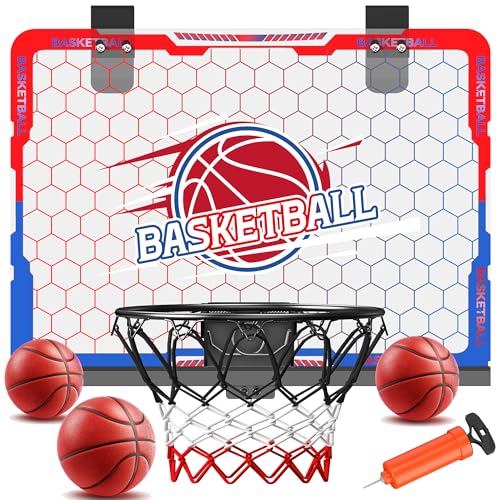 Mini Indoor Basketball Hoop,Over The Door Bedroom Office for 3-12 Year Old Kids Boys Birthday Christmas