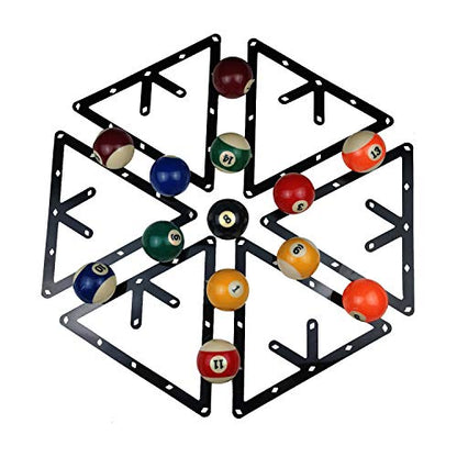 BALIKEN Triangle 8 Ball and 9 Ball Rack for Pool Table, Suited for 2-1/4" Pool Balls, Billiard Racks Pool Table Accessories (Triangle/Magic, Black)