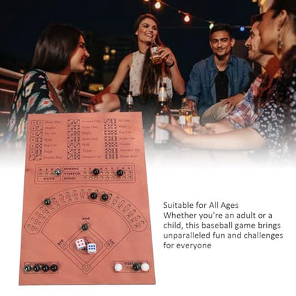 TOPINCN Baseball Dice Board Game, Premium Solid Wood Table Game with Dice and Marbles Fun Baseball Battle for Kids Adults Family Party Gatherings