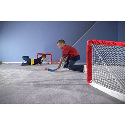 Franklin Sports NHL Kids Mini Hockey Goal Set - (2) Mini + Knee Hockey Goals, (4) Youth Sticks, (2) Goalie Sticks + (4) Foam Balls - Knee + Mini Hockey Set - color: Red