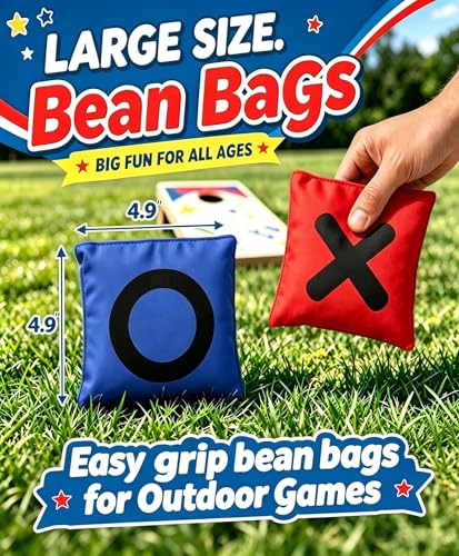 Bean Bags for Tic Tac Toe and Cornhole Toss Games, Kanosan Bean Bags for Kids Adults and Family Outdoor Yard Lawn Outside Field Day Birthday Party Backyard Reunion Carnival Beach Fun Games 10PCS - size: TG-10