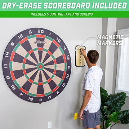 GoSports Giant 3 ft or 4 ft Cork Dartboards - Includes 12 Giant Darts and Scoreboard - New Fun Twist on Darts - style: 4 ft