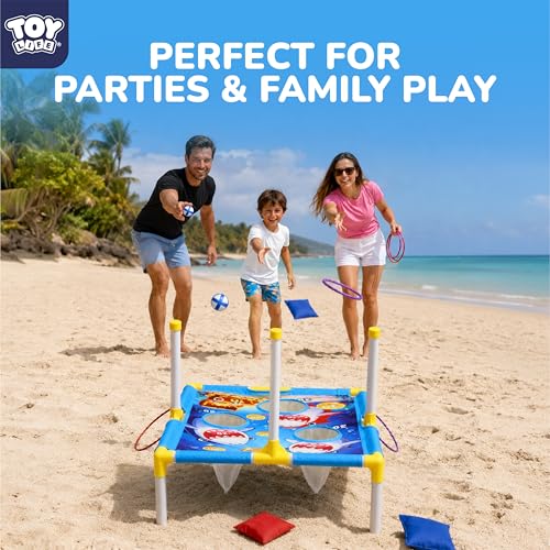 TOY Life 3 in 1 Sticky Bean Bag Ring Toss Games, Cornhole, Outdoor Toys for Kids Ages 4-8, Sports & Outdoor Play, Backyard Outside Toys, Family Lawn Yard Games Birthday Party, Gift for Boys