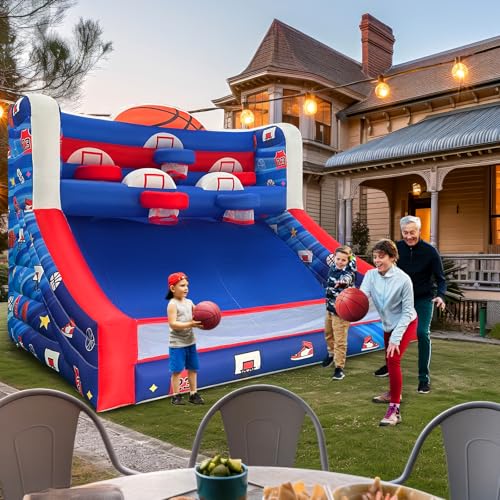 OZIS Inflatable Basketball Hoop Shot with Balls, Inflatable Party Basketball Game with Blower Easy Set Up Ideal for Indoor/Outdoor Shot Basketball Interactive Game