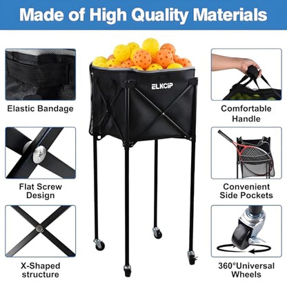 Portable Pickleball & Tennis Ball Hopper - Pickleball Collector Retriever Basket Carrier Gatherer Picker Container for Picking and Storage Training Tool for Ball - size: Medium
