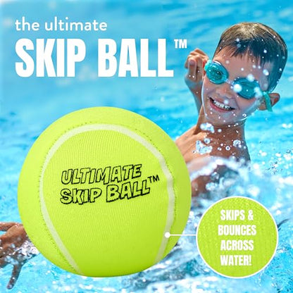Activ Life The Ultimate Water Skip Balls, Water Bouncing Ball for Swimming Pool, Beach Toys for Friends, Family, Kids and Adults - style: Tennis
