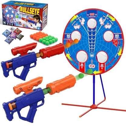 Shooting Game Toys for Kids Ages 4-12, Bean Bag Toss for Carnival Games | Moving Target, 2 Air Guns, 24 Balls, Bean Bag Toss, Indoor & Outdoor Play, Gifts Birthday Christmas Boy Kids