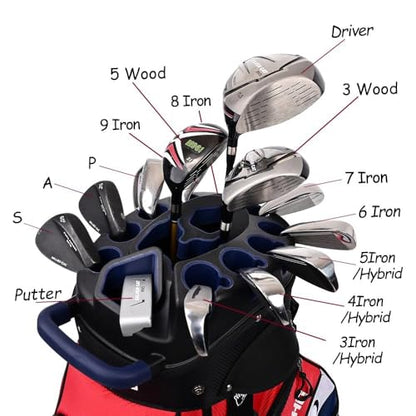 ASK ECHO T-Lock Golf Cart Bag, Quiet 14-Way Full-Length Divider - color: Navy Blue