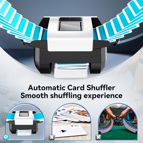 ShuffleBox S1 Automatic Card Shuffler with 2000mAh Rechargeable Built-in Battery, 2 Deck Ultra Quiet Shuffling Machine - color: SFB-S1LITE
