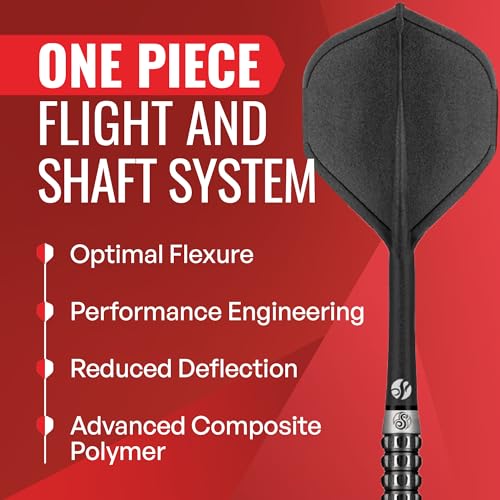 Shot! Darts Flight Deck One Piece Dart Flight and Shaft System, Reduced Deflections, Standard Shaped Flight (350 Micron) Available in Set of 3 - color: Black, size: Medium