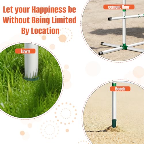 Kovshuiwe Flying Disc Game Set, Bottle Smash Disc Toss Game- Indoor & Outdoor Team Game, Disc Toss Outdoor Games Height Adjustable Bottle Drop Set-Play at The Beach, Lawn, Backyard, Park, Tailgating