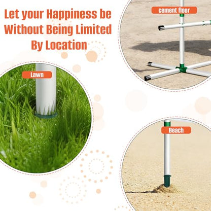 Kovshuiwe Flying Disc Game Set, Bottle Smash Disc Toss Game- Indoor & Outdoor Team Game, Disc Toss Outdoor Games Height Adjustable Bottle Drop Set-Play at The Beach, Lawn, Backyard, Park, Tailgating