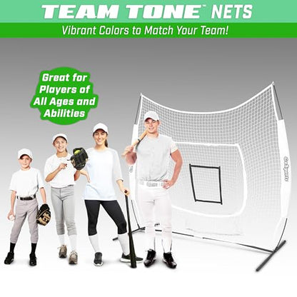 GoSports 7 x 7 ft Baseball & Softball Nets - Available in Team Colors - Batting & Pitching Net with Strike Zone - color: White