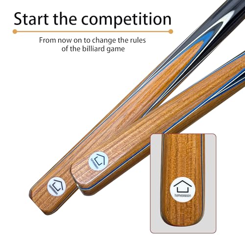 HomeSeason 57inch Snooker Cue Stick 18oz 3/4 Jointed Pool Cue, with Extension, Cue Case, Durable Ash Wood and Red Maple Construction Billiards Cue - color: HSS07