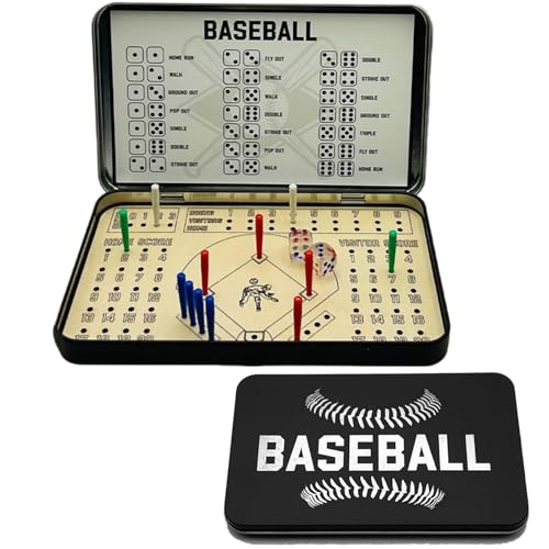 Baseball Board Travel Game, Portable Baseball Board Game, Tabletop Baseball Games, Travel Game Knuckle Dice Table Game for Adults - color: Baseball2