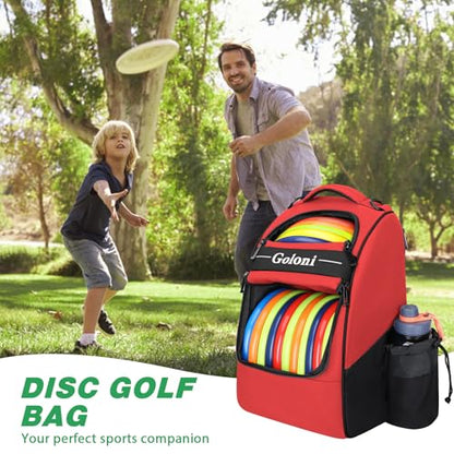 Disc Golf Bag Holds 23+ Discs,Durable Disc Golf Backpack with cooler compartment,Large Capacity Frisbee Bags