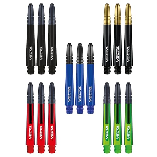 Winmau - Dart Stems Collection - Dart Shafts Multipack 5 Sets Per Pack (15 in Total) - Professional Darts Accessories and Sizes - Suitable for Steel Tip and Soft tip - style: Vecta