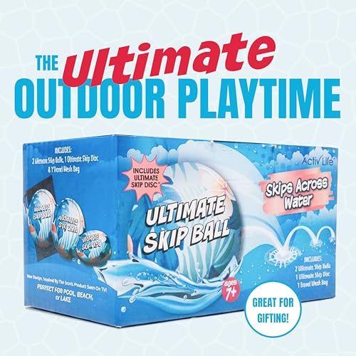 Activ Life The Ultimate Water Skip Balls, Water Bouncing Ball for Swimming Pool, Beach Toys for Friends, Family, Kids and Adults - style: Tropical