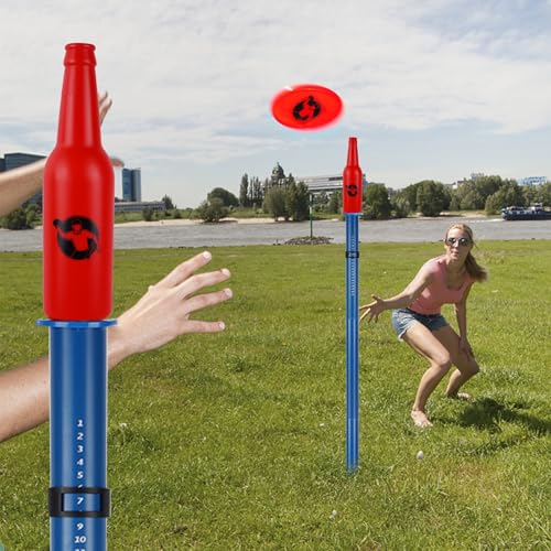 Juegoal Outdoor Flying Disc Game Set, Yard Games Set, Outside Fun Disc Toss Game for Beach Lawn Backyard Park Camping - style: Upgraded