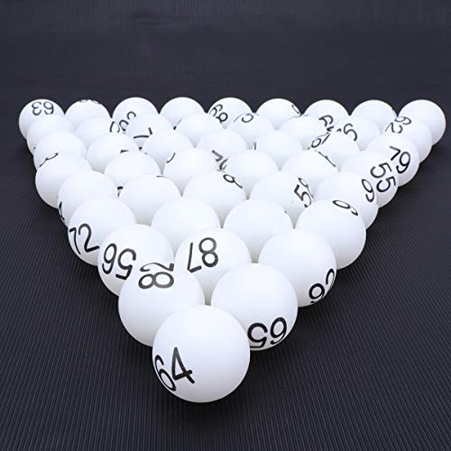 100pcs Plastic Raffle Number Balls Table Tennis Balls 4cm Numbered Bingo Ball Colored Pong Ball 1-100 Wedding Birthday Party Supplies White
