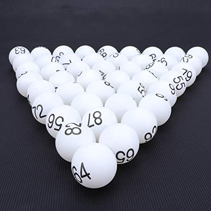 100pcs Plastic Raffle Number Balls Table Tennis Balls 4cm Numbered Bingo Ball Colored Pong Ball 1-100 Wedding Birthday Party Supplies White