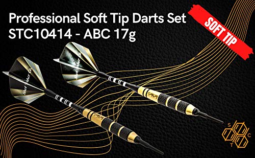 Soft Tip Darts Set - Professional Darts with Customizable Configuration, Aluminum & Plastic Shafts, O-Rings, Flights, Dart Tool, 50PC Extra 2BA Tips - color: 17g-Signature-STC10414