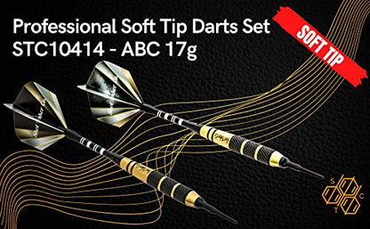 Soft Tip Darts Set - Professional Darts with Customizable Configuration, Aluminum & Plastic Shafts, O-Rings, Flights, Dart Tool, 50PC Extra 2BA Tips - color: 17g-Signature-STC10414