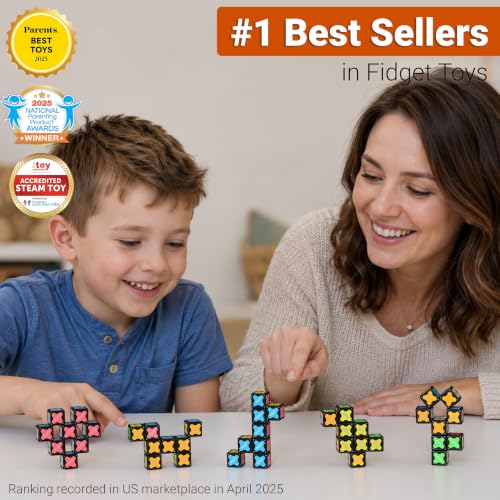 TOSY Magnet Cube 2x2 - 8 Blocks, 2 in 1 Toy: 2x2x2 Puzzle Cube and Customizable Infinity Cube, Glowing, UV Flashlight, Fidget/Sensory/STEM/STEAM Magnet Tiles Birthday Gift for Kids/Teens/Adults - color: Cube 2x2 (Single)