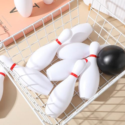 Kids Bowling Set Miniature Bowling Balls and Pins Toy Kit with 10 Pins and 2 Balls Indoor Bowling Games for Kids Bowling Set for Children 2-5 Hand-Eye Coordination Play