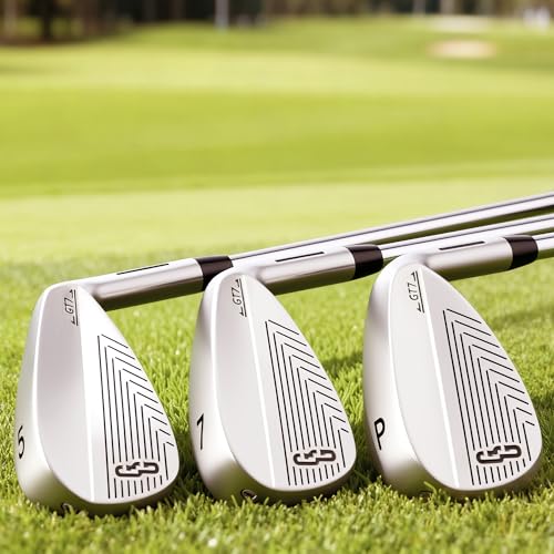 Golf Club Set - Starter Golf Clubs for Men with Sunday Stand Bag - 5-Piece Game Improvement Irons Set Including 5i, 7i, PW, Putter, and Bag. Premium 431 Stainless Steel, Hollow Body Design - color: Silver