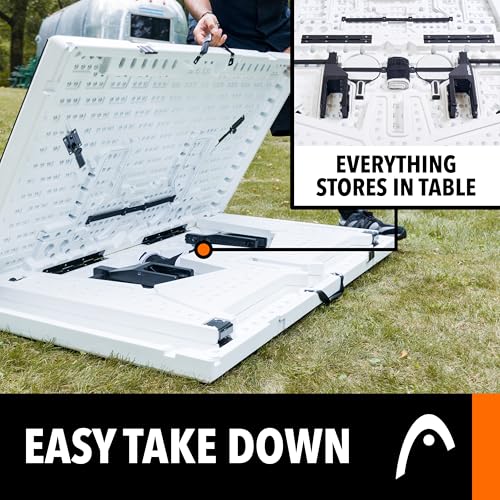 HEAD Full-Size Outdoor Ping Pong Table - 9ft x 5ft - Complete Table Tennis Set with Two Paddles & Three Balls - All-Weather Composite Surface for Outdoor Games - Quick Pop-Up Setup & Ping Pong Paddles