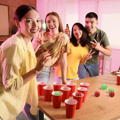 Seenelling 200 Pcs Christmas Table Tennis Balls Green Red Novelty Table Tennis for Game Christmas Party Favors Playing Decoration Props - style: Christmas Style