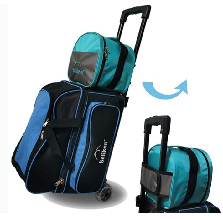 BALIKEN Bowling Single Tote Bag, Durable, Compact and Stylish Durability Easy to Carry Holds One bowling ball - color: Teal/Grey/X