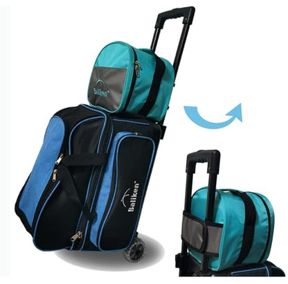 BALIKEN Bowling Single Tote Bag, Durable, Compact and Stylish Durability Easy to Carry Holds One bowling ball - color: Teal/Grey/X