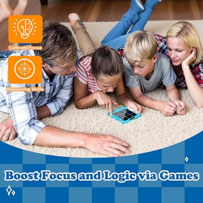 Electronic Tic Tac Toe Game for Kids: 6-in-1 Sensory Toy Age 6-12 Boys Girl | Travel Tic Tac Toe Toys Mute & Rechargeable - Handheld Board Game for Kids Ages 4+ Adults Family - Christmas Birthday Gift