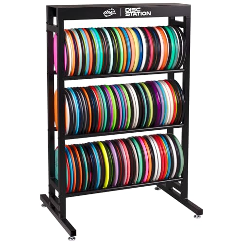 MVP Disc Sports Disc Station Disc Storage Rack (Choose Your Size and Color) - style: Black - 3 Shelf