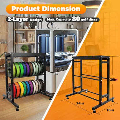 Sidasu 2/3/6-Tier Discs Golf Rack,Metal Disc Golf Storage Rack, Space-Saving Disc Station for Disc Golf Storage Shelf-Black - size: 2-shelf