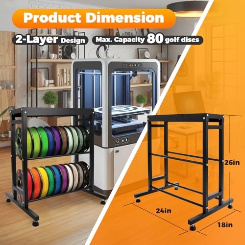 Sidasu 2/3/6-Tier Discs Golf Rack,Metal Disc Golf Storage Rack, Space-Saving Disc Station for Disc Golf Storage Shelf-Black - size: 2-shelf