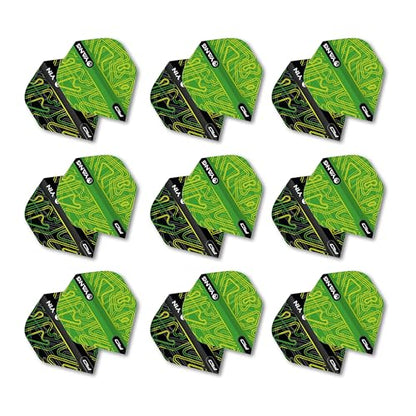 RED DRAGON Yin Yang Double Sided Dart Flights 3 Sets Per Pack (9 Dart Flights in Total) - color: Green and Black