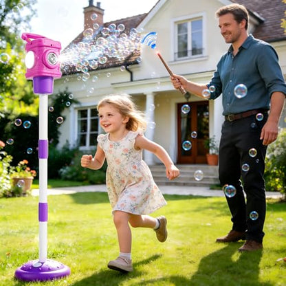 Bubble Machine for Kids, Remote Control Street Lamp Bubble Machine with Lights, Automatic Standing Bubble Tower, Outdoor Bubble Torch Toys for Wedding Summer Bubble Maker for Kids Ages 3 4 5 6 7 8 9