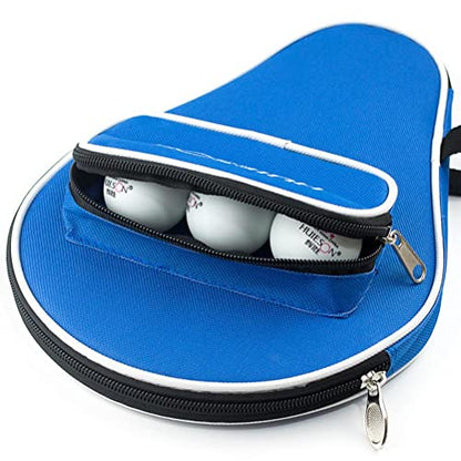 Table Tennis Bat Bag, Paddle Bat Pouch with Ball Storage Pocket, Table Tennis Racket Cover Waterproof Inner Liner