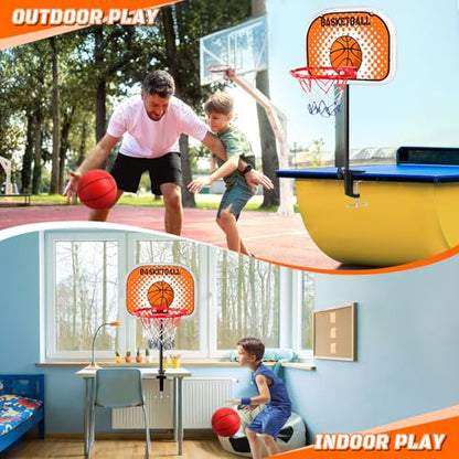Indoor Basketball Hoop,Mini Tabletop Basketball Hoop Set with Two Balls, Mini Hoops for Desk Table Bed Office Bedroom Basketball Toys for Kids and Adults - style: Clips